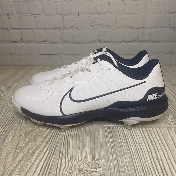 Nike Diamond Alpha Huarache Metal Baseball Cleats Men’s 11 White Navy DJ6516-103 - Picture 5 of 8